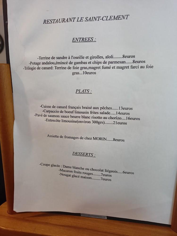 LE SAINT-CLEMENT - Menu Image 1